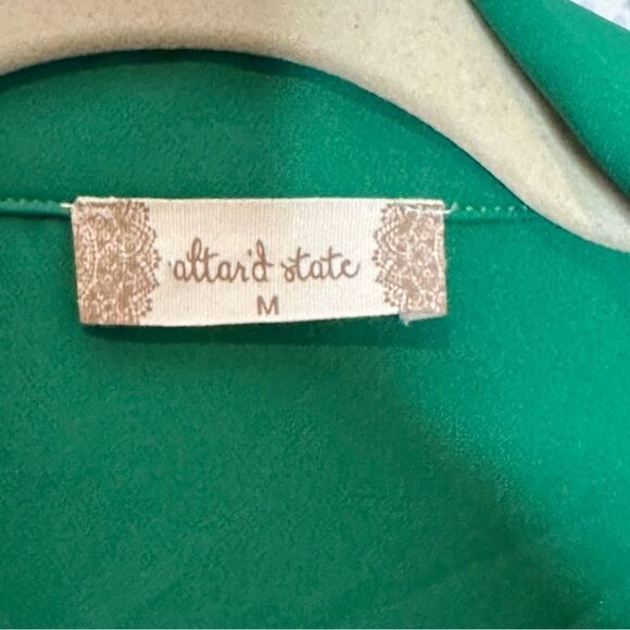 Altar’d State Green Long Double Breasted Open Blazer | M - Picture 6 of 7